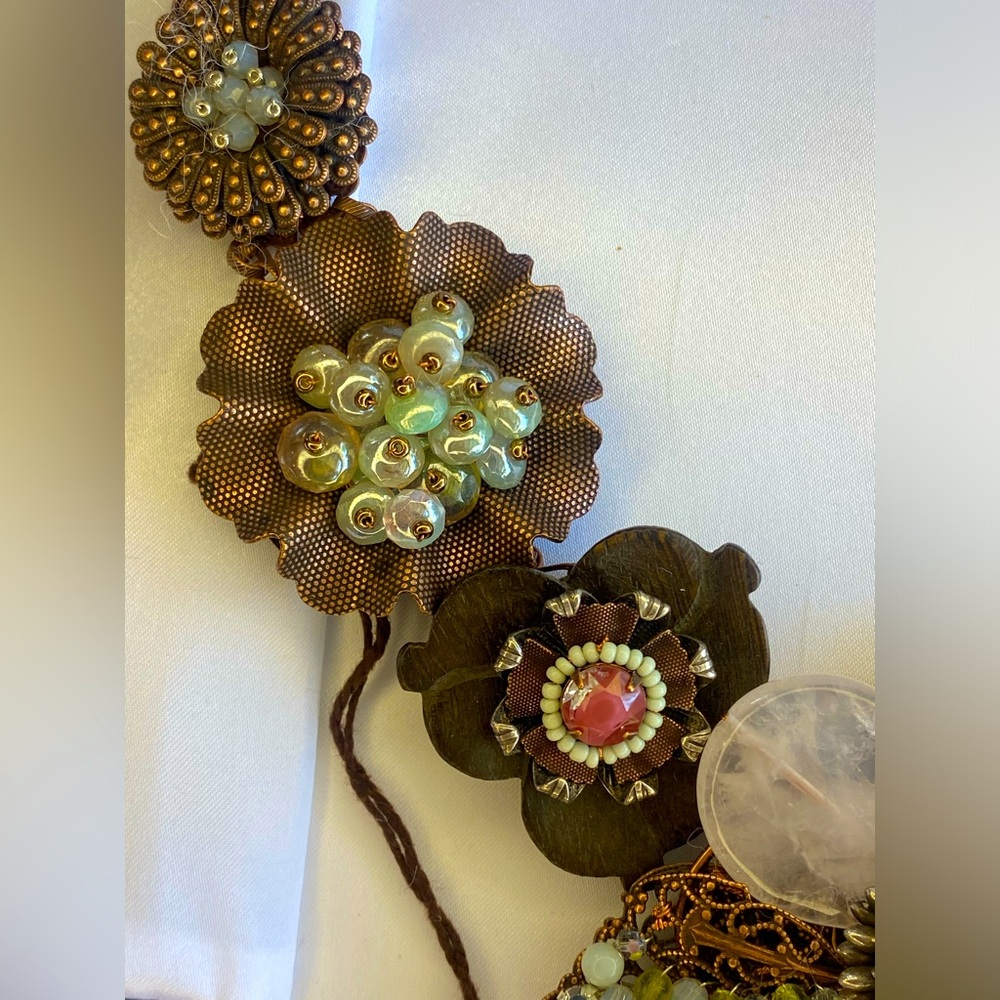 Miriam Haskell Floral Multi-Color Statement Necklace - Picture 6 of 10
